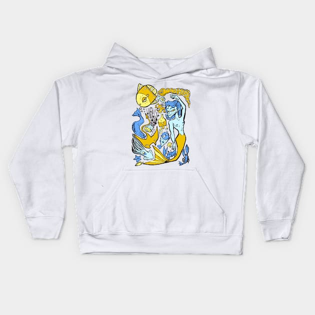 Underwater collage fantasy Kids Hoodie by GoodmorningPaty